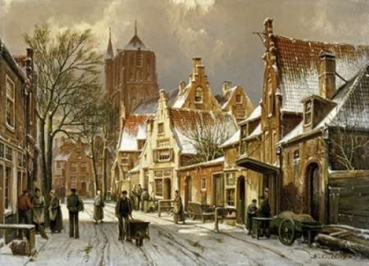 A Winter Street Scene Poster Print by Willem Koekkoek - Item # VARPDX266687